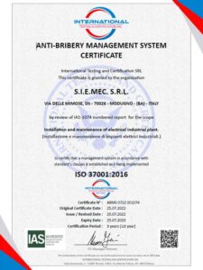 certificato iso 37001 2016